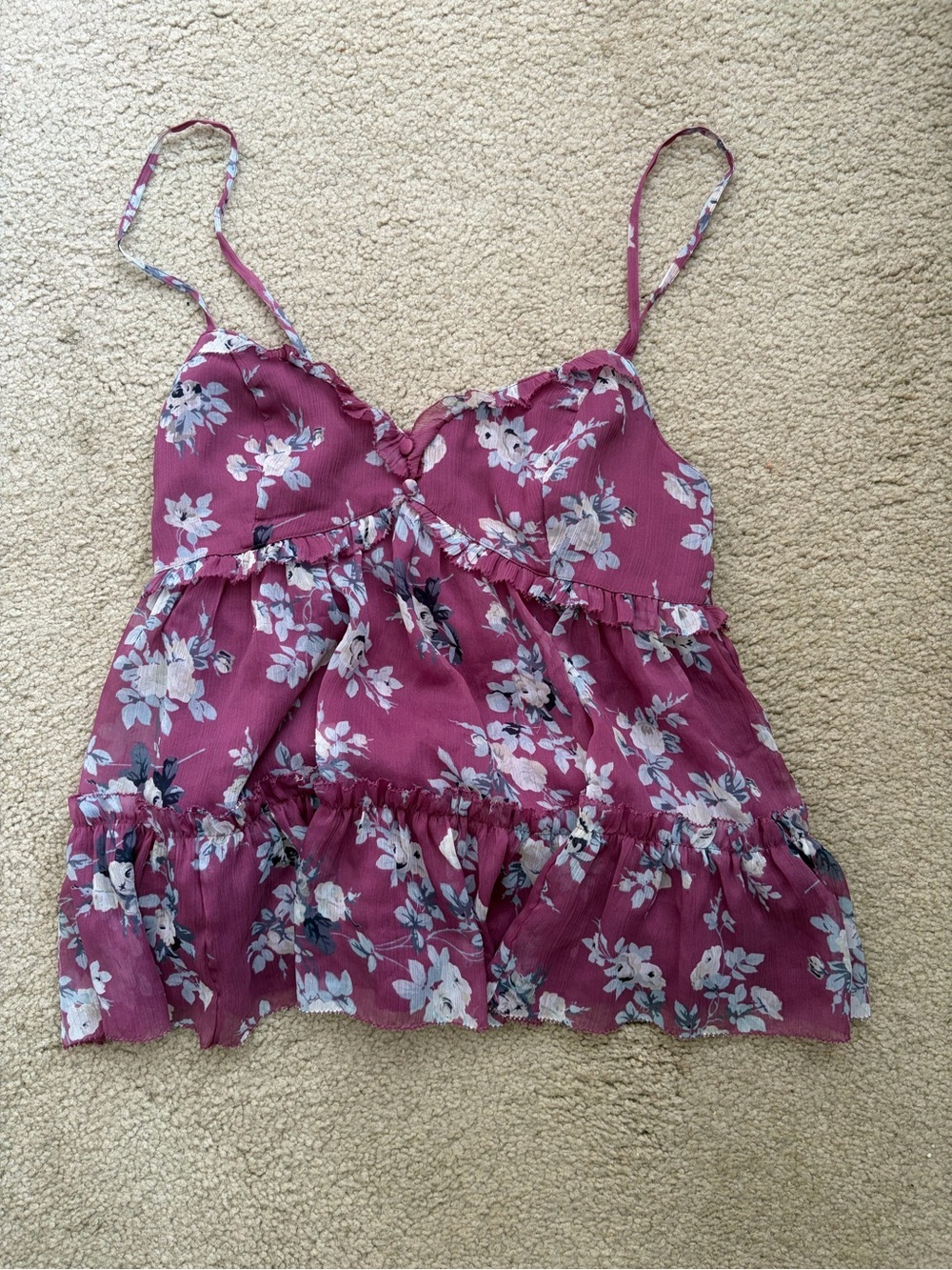 Abercrombie Babydoll Bella Swan Elena Gilbert Fairy Grunge Floral Ruffle Small